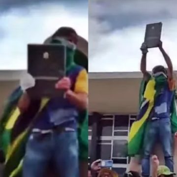 Homem que furtou réplica da Constituição durante atos golpistas em Brasília é preso pela PF