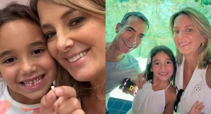 Ticiane Pinheiro mostra primeiro dente que caiu da filha Manu: ‘Muito boa essa fase’