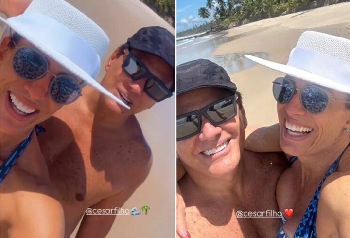 César Filho e Elaine Mickely celebram 25 anos de casados em praia paradisíaca na Bahia; veja fotos