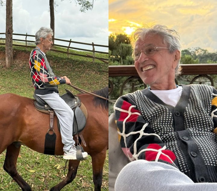 Caetano Veloso celebra Páscoa com Paula Lavigne em passeio a cavalo