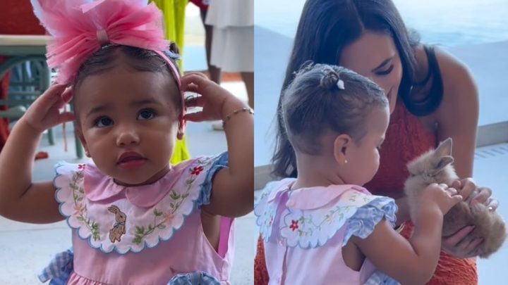 Filha de Neymar, Mavie encanta ao se divertir em brincadeira de Páscoa