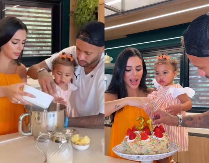 Neymar celebra aniversário de Bruna Biancardi com bolo simples; assista