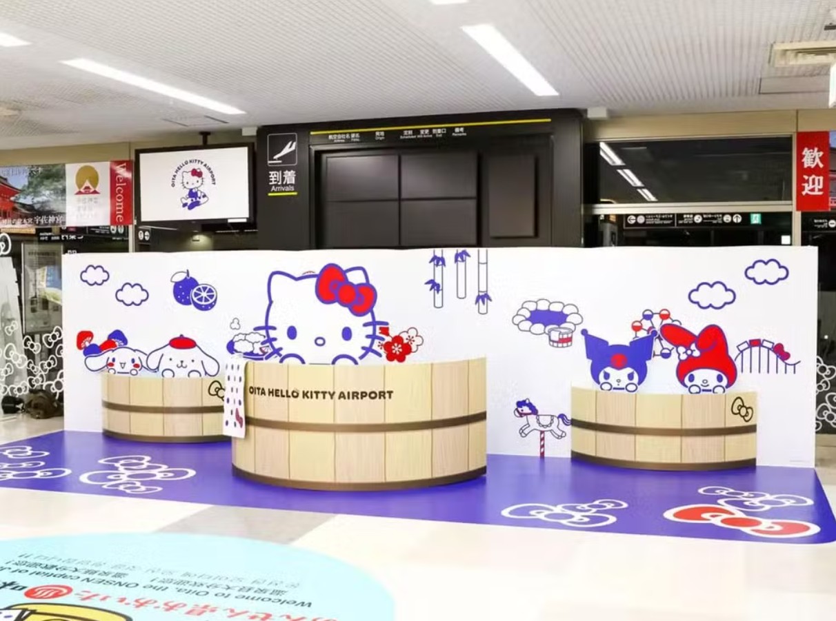 Aeroporto de Oita, no Japão, ganha decoração temática da Hello Kitty para atrair turistas