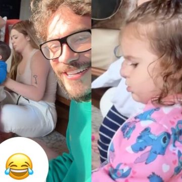 Eliezer leva bronca da filha mais velha durante aula de música: ‘Tomei esporro’