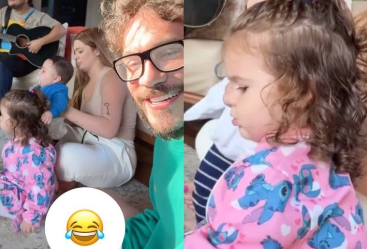 Eliezer leva bronca da filha mais velha durante aula de música: ‘Tomei esporro’