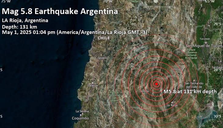 Terremoto de magnitude 5,8 atinge a Argentina e assusta moradores de La Rioja e Córdoba