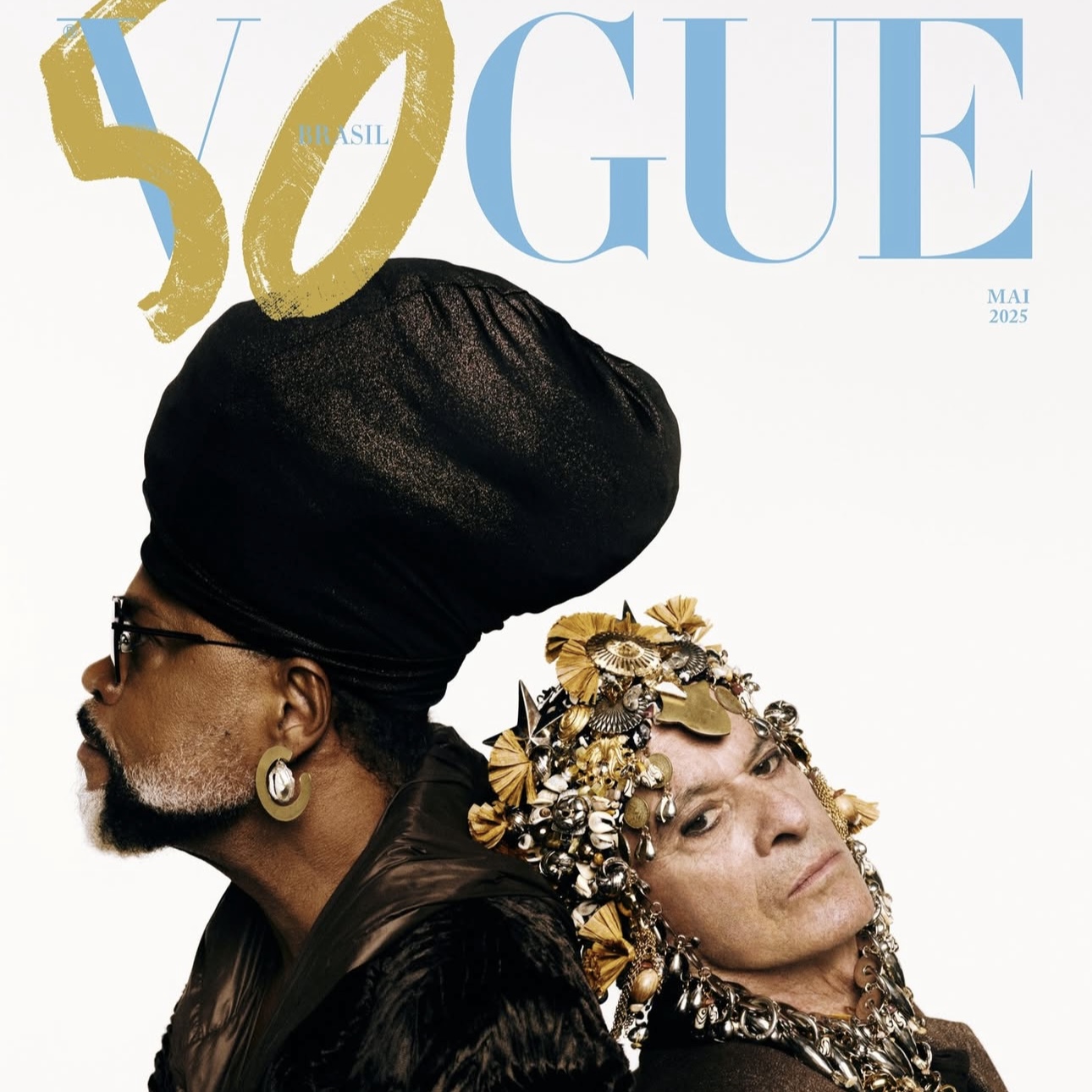 Carlinhos Brown e Ney Matogrosso estampam capa histórica da Vogue Brasil; veja