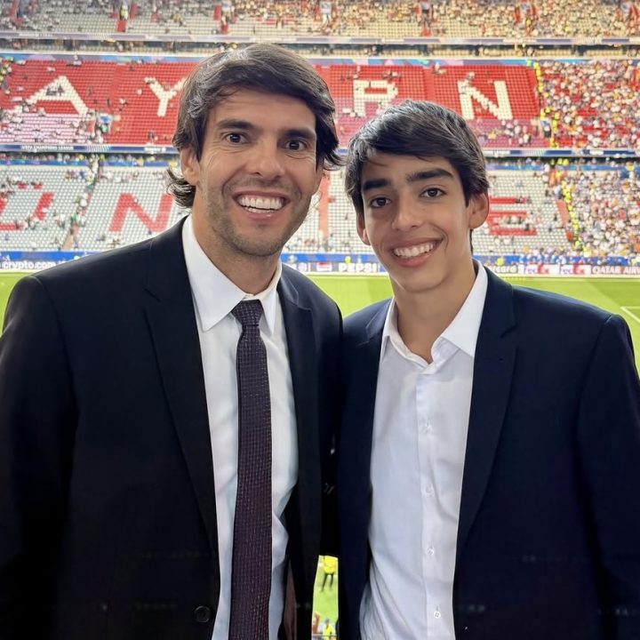 Filho de Kaká chama atenção por semelhança com o pai em final da Champions League