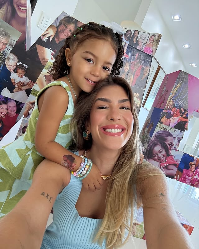 Lore Improta encanta com registros da filha Liz na aula de balé
