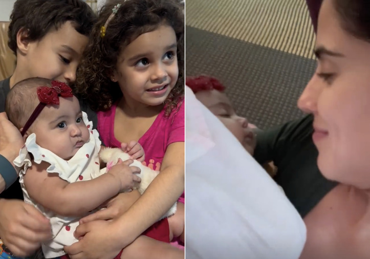 Filha de Graciele Lacerda e Zezé di Camargo encanta ao se divertir com a irmã e sobrinhos