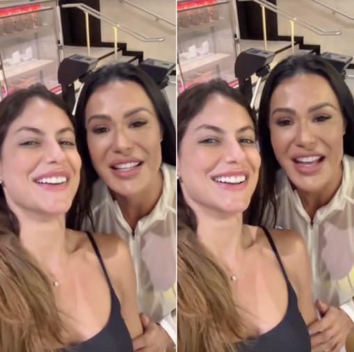 Após encontro surpresa, Mari Gonzalez e Gracyanne Barbosa prometem treinar juntas: “Será que vou aguentar?”
