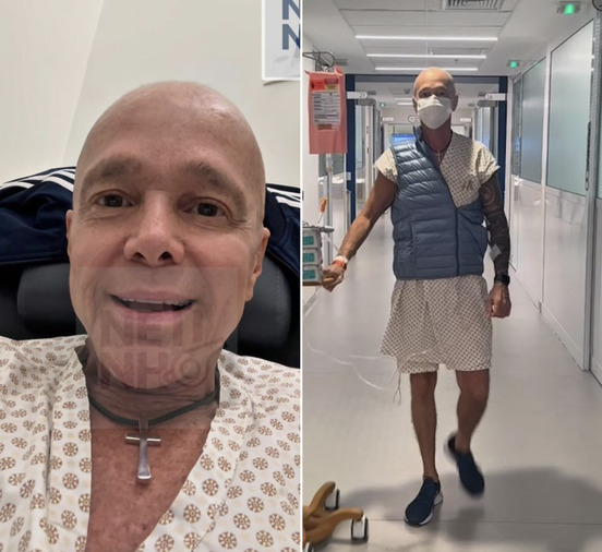 Em tratamento contra câncer, Netinho revela cuidados durante caminhadas no hospital