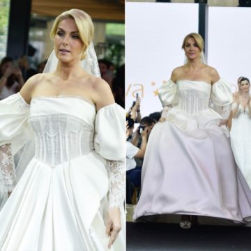 Prestes a casar, Ana Hickmann desfila com vestido de noiva deslumbrante: “Emblemático”