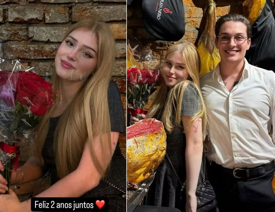 Filha de Alessandra Negrini e Otto celebra dois anos ao lado do noivo empresário e ganha flores