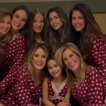 Ticiane Pinheiro compartilha bastidores de foto em família com look combinando: ‘Caos’