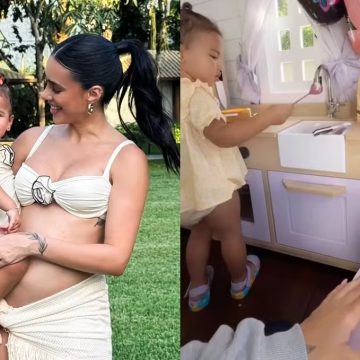 Bruna Biancardi brinca com Mavie em casa de boneca de R$ 90 mil; veja fotos