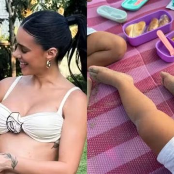 Bruna Biancardi faz piquenique na praia com Mavie; veja fotos