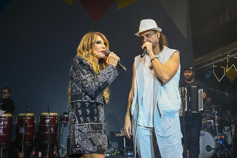 De surpresa, Tato do Falamansa canta com Elba Ramalho no Arraiá do Alô Alô Bahia
