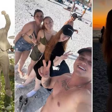 Recém-casados, filha de Gugu e marido curtem lua de mel na praia