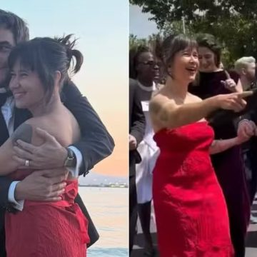 Wagner Moura curte Cannes agarradinho com a esposa Sandra Delgado