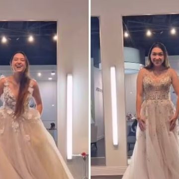 Filha de Gugu, Sofia Liberato mostra saga do vestido de noiva