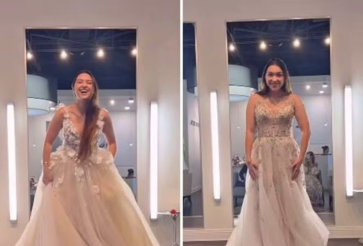 Filha de Gugu, Sofia Liberato mostra saga do vestido de noiva