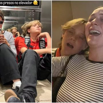 Carol Dantas fica presa no elevador com filho, Davi Lucca, após reunião na escola: ‘Teve que escutar’