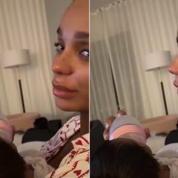 Brunna Gonçalves chora com clipe de música que Ludmilla fez para a filha do casal, Zuri
