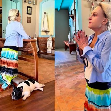 Antes de gravar novo reality, Ana Maria Braga vai à capela pedir proteção