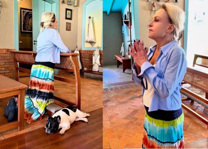 Antes de gravar novo reality, Ana Maria Braga vai à capela pedir proteção