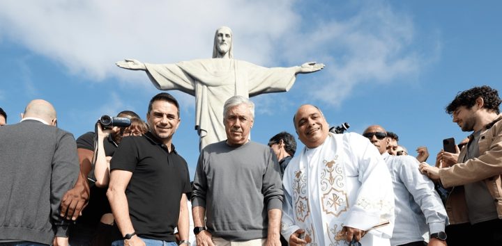 Imersão na cultura do Brasil: Carlo Ancelotti visita Cristo Redentor
