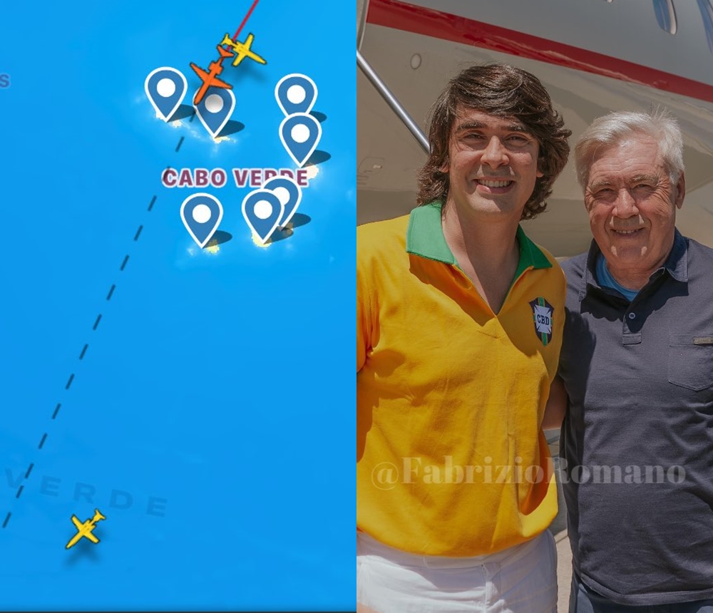 Carlo Ancelotti embarca rumo ao Brasil e torcedores acompanham voo em tempo real