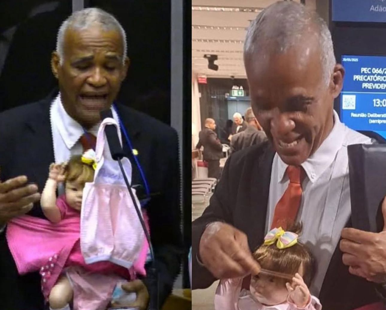 Deputado baiano leva bebê reborn para Câmara e faz alerta: ‘Não vamos trocar o natural por silicone’