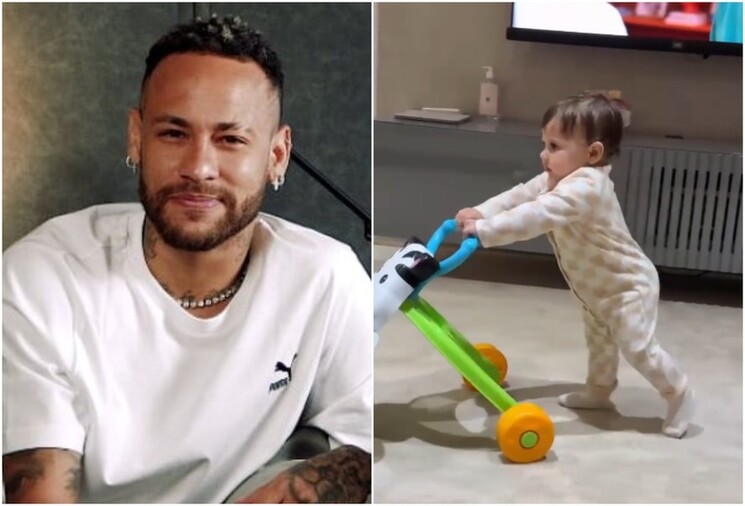 Neymar encanta ao mostrar primeiros passos da filha Helena