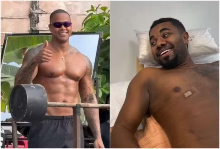 Davi Brito mostra barriga após cirurgia e dispara: ‘Já estou me sentindo o Léo Santana’
