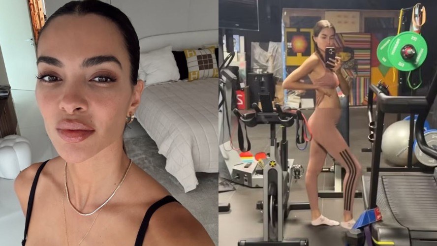 Grávida de Daniel Alves, Joana Sanz exibe barriga durante treino na academia