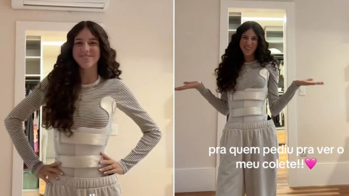 Com escoliose, filha de Rodrigo Faro inicia tratamento que vai durar 1 ano
