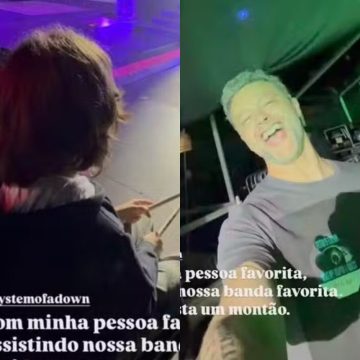 Metaleiro! Lucas Lima mostra filho com Sandy curtindo show de rock em São Paulo