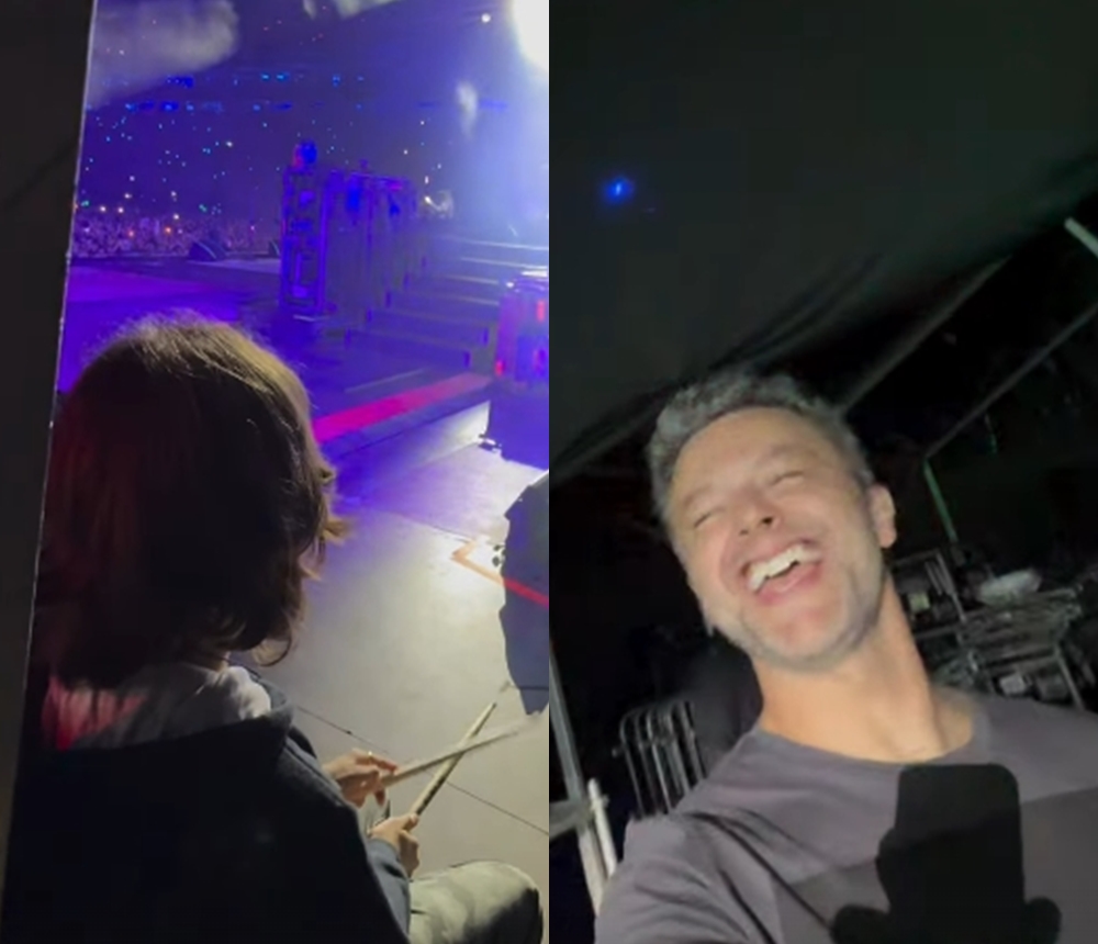 Metaleiro! Lucas Lima mostra filho com Sandy curtindo show de rock em São Paulo