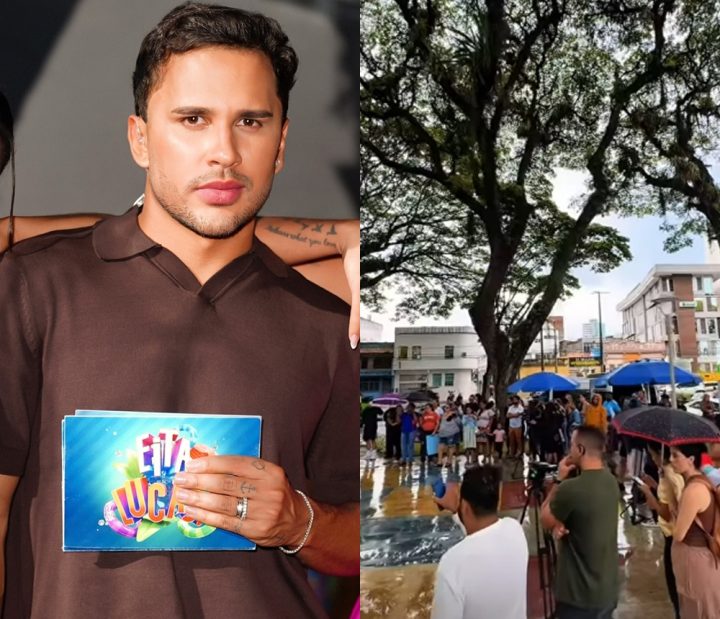 Debaixo de chuva, Lucas Guimarães movimenta cidade baiana com gravação do SBT