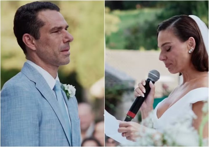 Isis Valverde se emociona em troca de votos de casamento com Marcus Buaiz