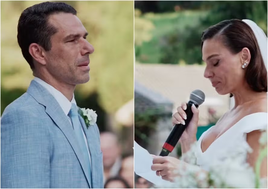 Isis Valverde se emociona em troca de votos de casamento com Marcus Buaiz