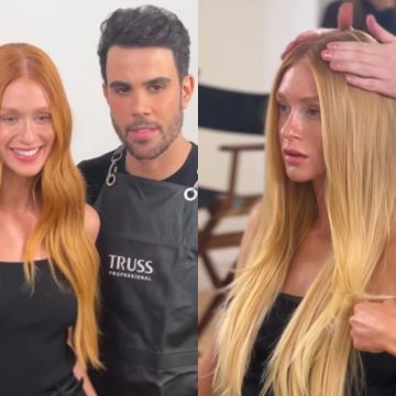 Cabelereiro de Marina Ruy Barbosa mostra bastidores de transformação da atriz; assista