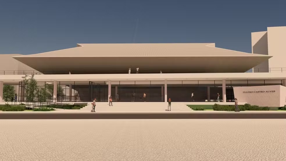 Obra de requalificação do Teatro Castro Alves está 25% concluída; veja imagens do projeto