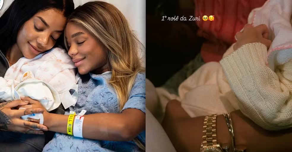 Brunna Gonçalves e Ludmilla saem pela primeira vez com filha onze dias após o parto: ‘Primeiro rolê’