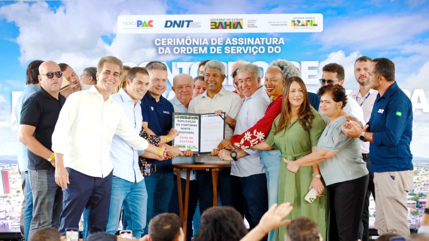 Em evento com Jerônimo, ministro Renan Filho autoriza início das obras de duplicação do contorno norte e leste de Feira de Santana