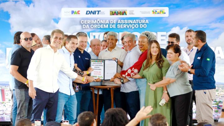 Em evento com Jerônimo, ministro Renan Filho autoriza início das obras de duplicação do contorno norte e leste de Feira de Santana