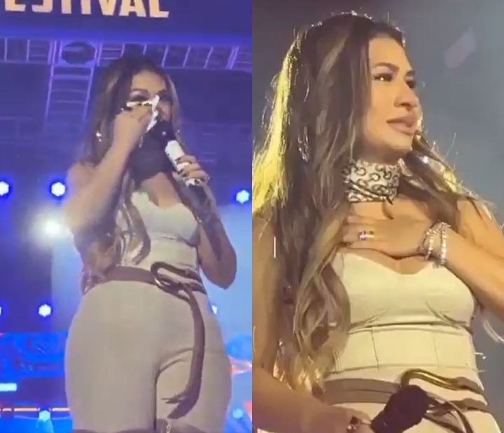 Rouca e sem voz, Simone Mendes chora no palco e desabafa com fãs