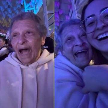 Neta engana avó e a leva de surpresa para show de Roberto Carlos; assista