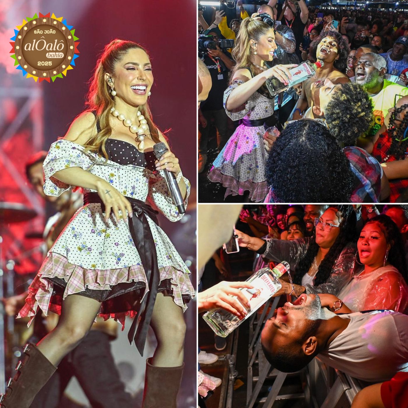 Com direito a bebida na boca dos fãs, Manu Bahtidão entrega show eletrizante no São João da Bahia